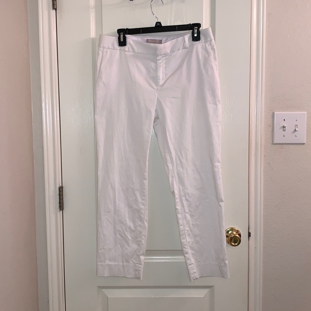 White straight leg pants